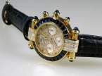 Chopard, Chrono, Imperiale,750 Gelbgold, Diamanten, Saphire, Lederarmband